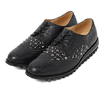 WING TIP SHOES WITH STUDS / BLACK
