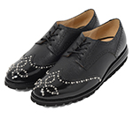 WING TIP SHOES WITH STUDS / BLACK