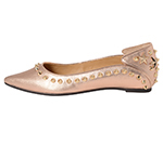 POINTED TOE FLATSHOES W/ STUDS / ROSE GOLD
